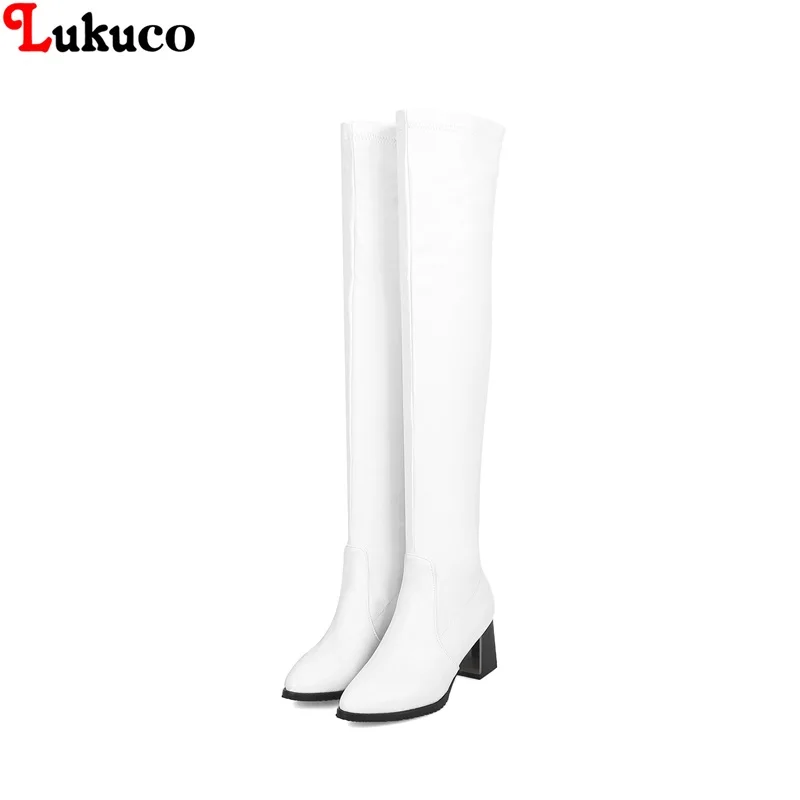 

Lukuco Warm Botas Woman Boots Over the knee Winter Shoes Large Size 38 39 40 41 42 43 High Quality Handmade Footwear Women Pumps