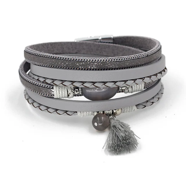 Bohemian Leather Charm Bracelet - Image 5