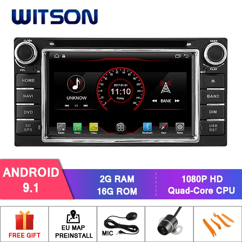 Excellent WITSON Android 9.1 car auto radio For TOYOTA COROLLA/RAV4/VIOS/HILUX/Terios CAR DVD NAVIGATION DVR/DAB/OBD/TPMS SUPPORT 0