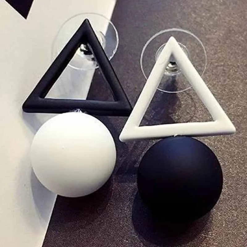 Корейская версия простой треугольник пятиконечная звезда Асимметричные женские серьги шар кулон горячая распродажа
