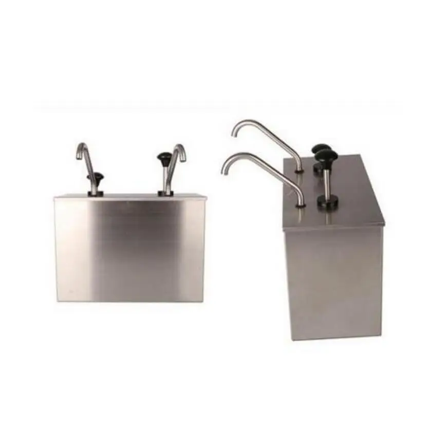 

2 Bucket Sauce Dispenser Pump Squeeze Condiment Dispensing Stainless Steel
