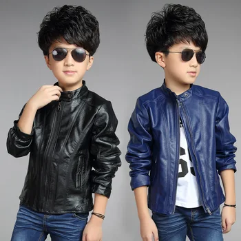 

2020 Autumn/Winter Leather Coat For Boys Jacket For Boys Trench,Kids Jacket,Baby Jacket,Baby Clothes,Black/Blue,Height 90-150cm