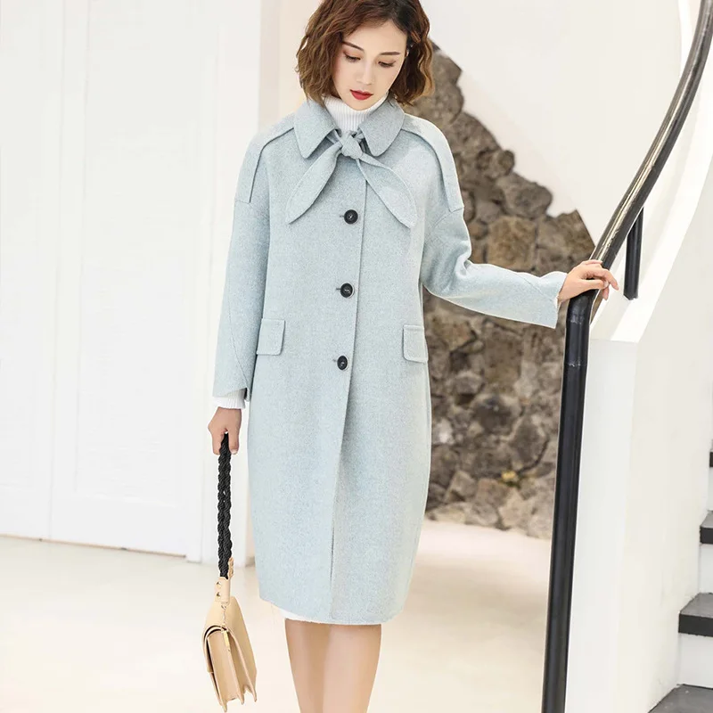 

KMETRAM Real Wool Coat Women Clothes 2019 Spring Jacket Women Streetwear Korean Double-side Woolen Coats Chaqueta Mujer MY2647