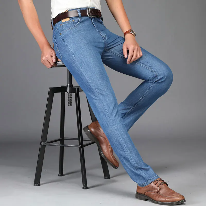 2019 Spring Summer JEEP Brand Cotton Jean Elastic Mens Casual Full Length European American Jeans Cotton Pants Fashion Trousers (28)