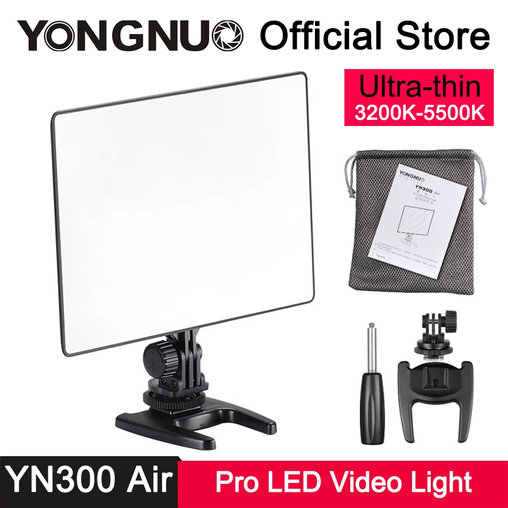 

YongNuo YN300 Air LED Video Light SMD Ultra-thin CRI 95+ Lamp for Canon Nikon Pentax Sony Olympus On-Camera Photography Lighting
