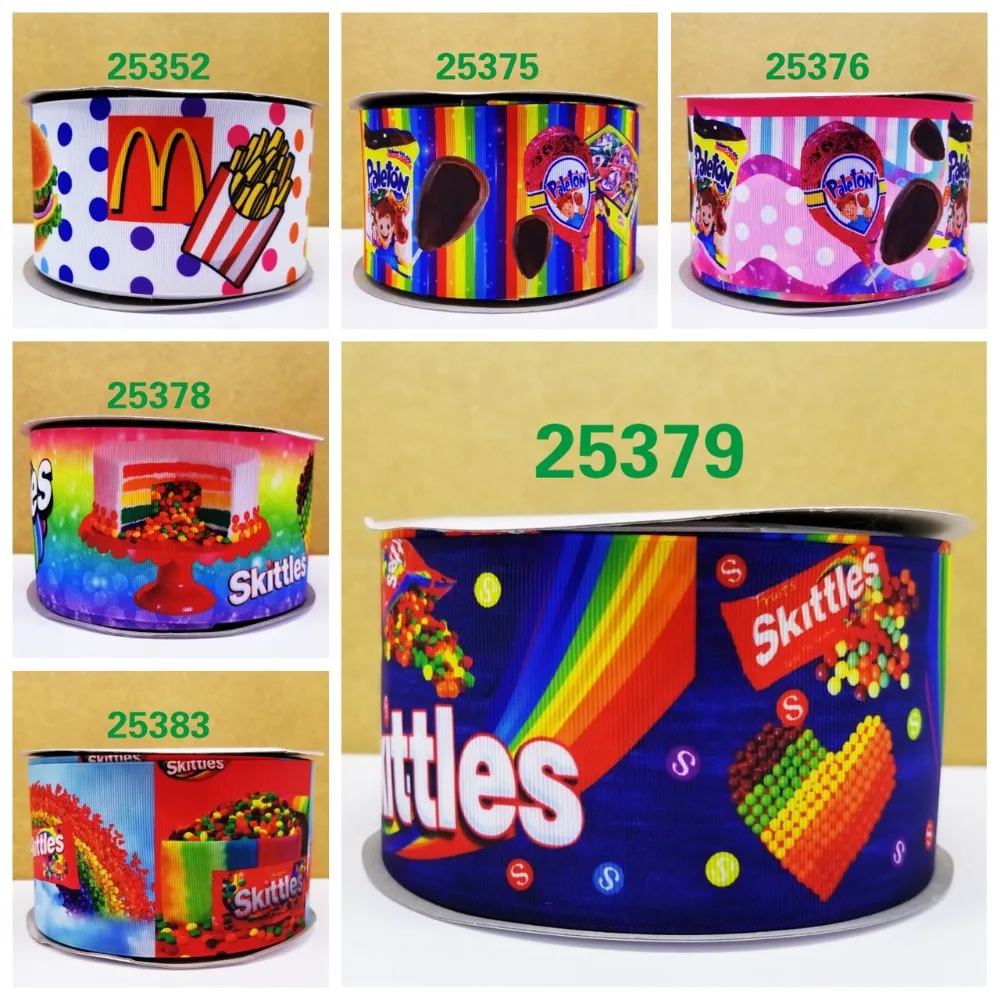 

Cartoon printed grosgrain ribbon ,satin ribbon 10 yards . 25352-