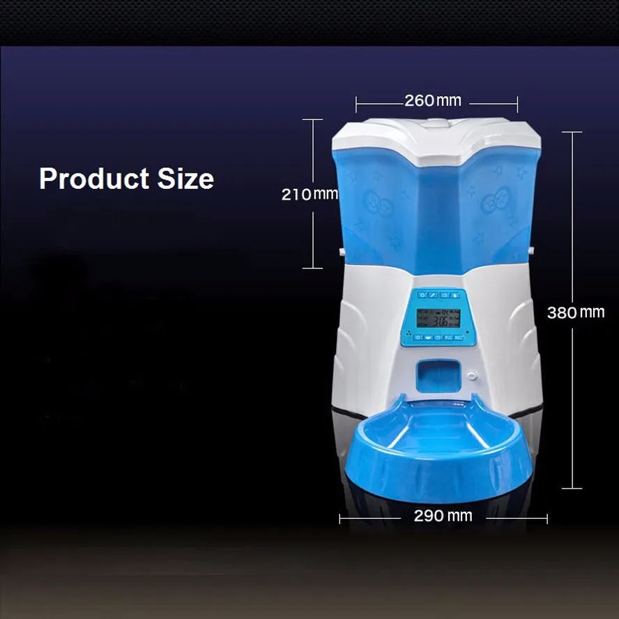 ЖК-дисплей контроль сухой порции ПЭТ автоматическая кормушка дозатор для собак