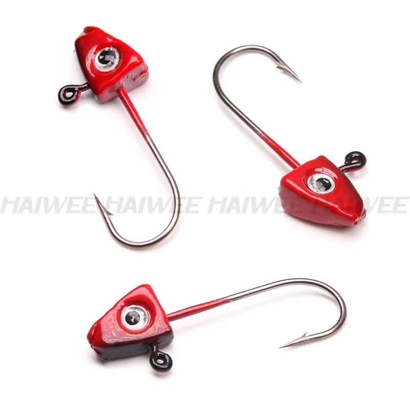 10 قطعة/الوحدة 1.6g الرقصة رئيس الصيد السنانير إغراء الشائكة هوك الرصاص هوك الصيد معالجة Crankbaits معالجة الصيد الاكسسوارات 3D عيون
