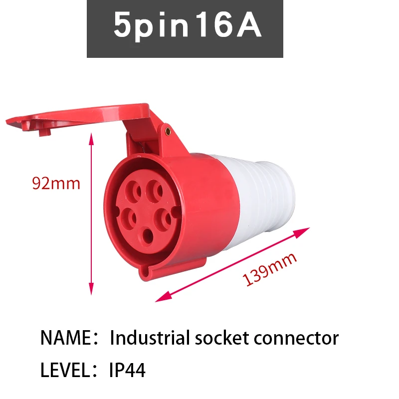 32A 3 P/4 P/5 P IP44 Водонепроницаемый Мужской Женский Разъем питания Соединительный промышленный Штепсель - Цвет: 5 PIN 16A 3