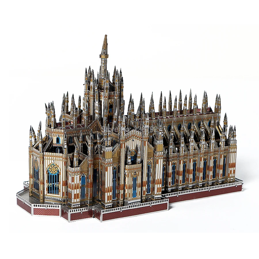 3D металлическая головоломка Миланский кафедральный собор, 255 деталей, Duomo di Milano, строительные модели, наборы, сделай сам, 3D лазерная резка, пазлы, игрушки для детей и взрослых