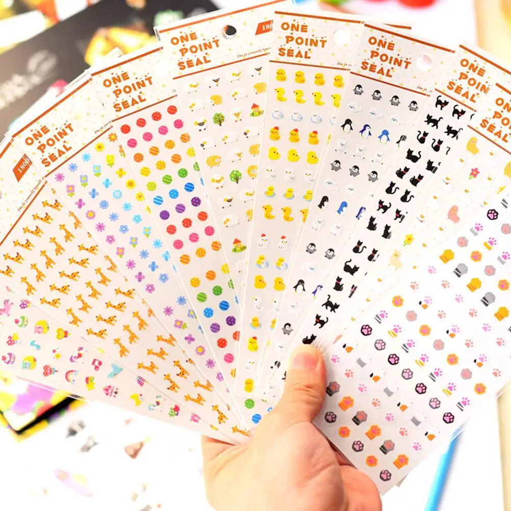 

JETTING New Wholesale PC Mobile Phone Stickers Decor Laptop Skin 1 Sheet Cartoon Shape Stickers For Diy Decoration random color