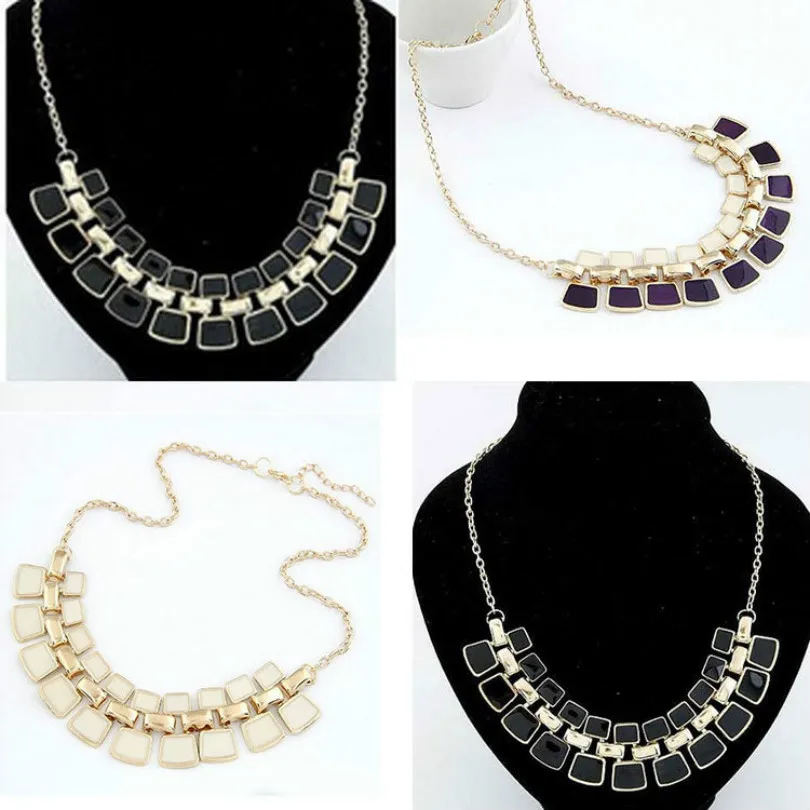 

Fashion Jewelry Pendant Exaggerated Square Necklace Bohemian Statement Geometric Necklace Women's Elegant Necklace