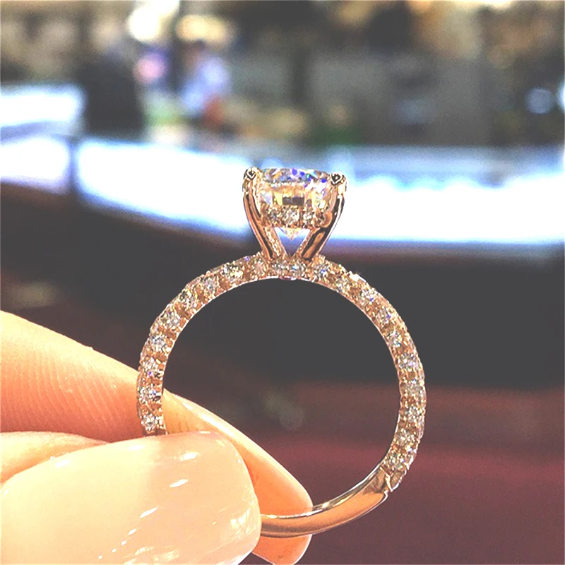 LMNZB настоящий твердый 925 Серебряное кольцо с круглые и овальные cz Diamant роскошный Обручение ювелирное обручальное кольцо подарок для Для женщин LZR591