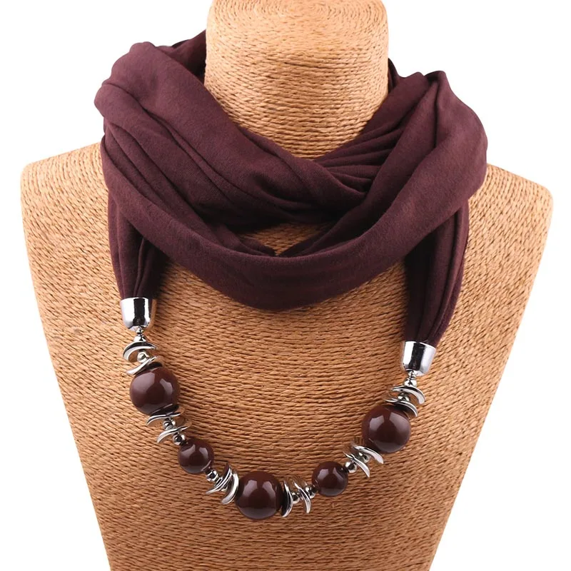 Одноцветное ожерелье s Шкентели длинное ожерелье бусы кулон шарф шейный кулон ожерелье для женщин Этнические украшения Femme - Окраска металла: bijoux femme