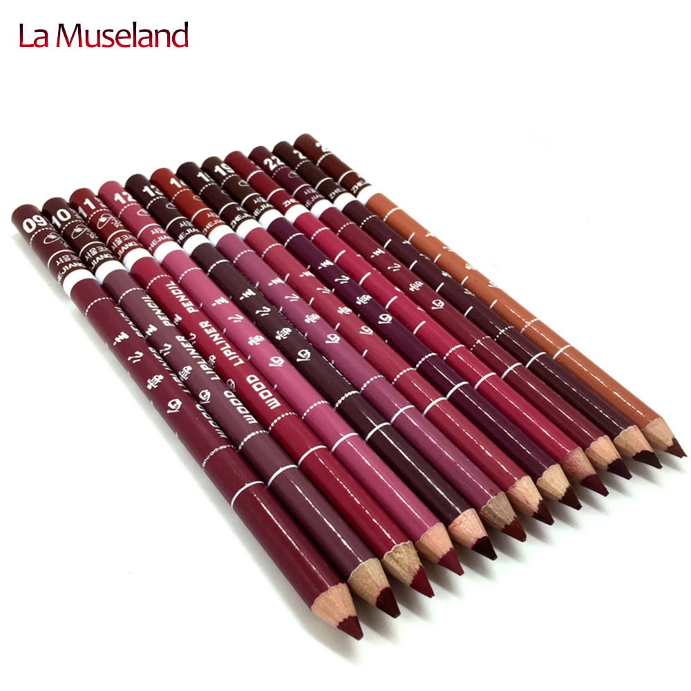 12Pcs/set Per Set Brand New Women's Professional Lipliner Waterproof Lip Liner Pencil 15CM 12 Colors #1003