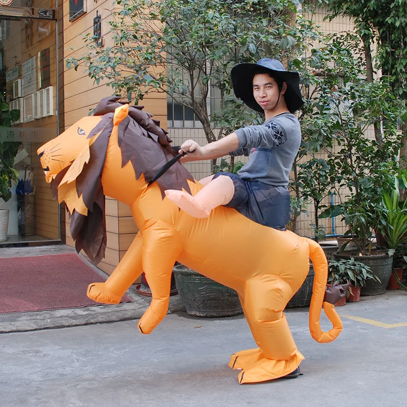 

Lion Inflatable Costume Carnival Inflatable LION Cosplay Costumes for Adult Odd Dress Halloween Purim Animals Show Costumes