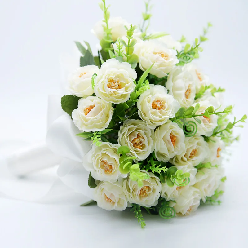 Свадебный букет цветов, свадебный букет, искусственные цветы для подружек невесты, розовые шелковые свадебные букеты De Mariage Bruidsboeket