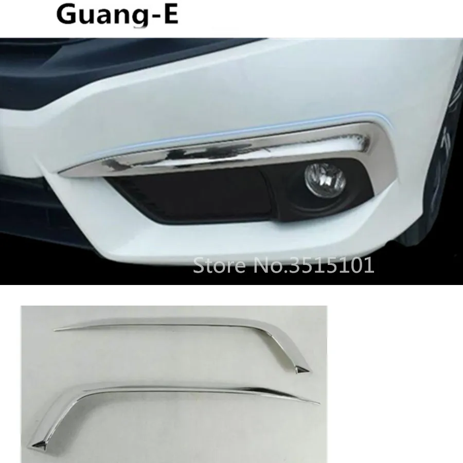 Car Styling Cover ABS Chrome Lamp Front Head Fog Light Trim Frame Stick 2pcs For Honda Civic 10th Sedan 2016 2017 2018 2019 | Автомобили и