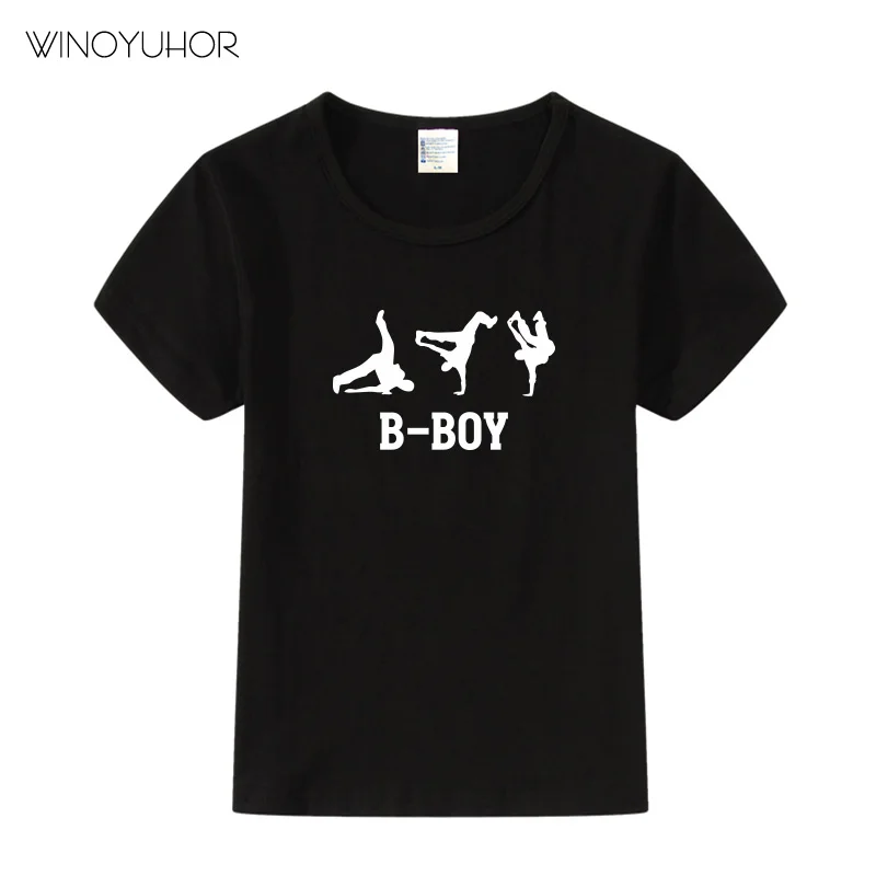 

B-boy T Shirts For Children Summer Short Sleeve Baby Boy T Shirt 2-11 Years Tops For Boys Girls Hip Hop Breakdance Tee