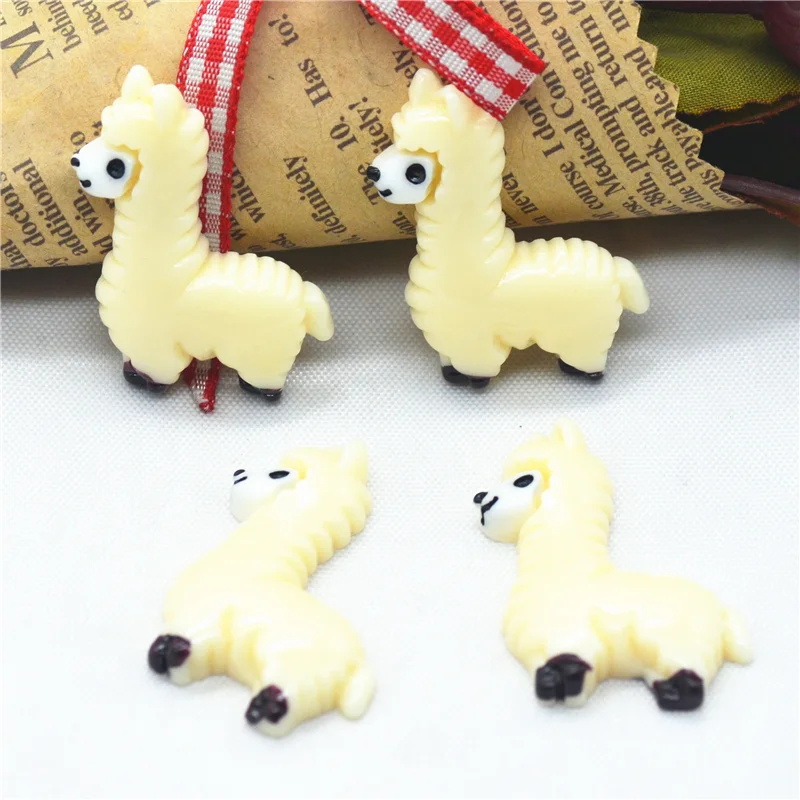 

10PCS 27mmX33mm Beige Resin Flatback Alpaca Miniatures|Resin Lama Pacos Scrapbooking Miniatures|Resin Flatback Alpaca Charms