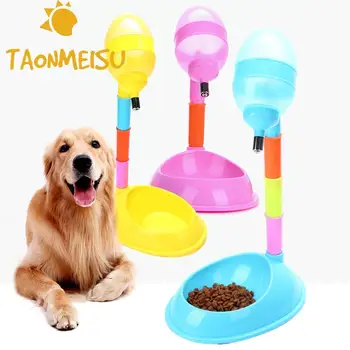 

600ml Pet Automatic Water Drinker Food Dish Bowl Dispenser Plastic Stand Feeder Bottle for Cat dog Drinking Fountain Supplies