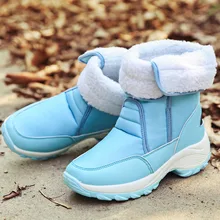 FINDHER/теплые женские зимние ботинки; коллекция года; ботинки на танкетке; водонепроницаемая обувь; женская зимняя обувь на меху; уличные сапоги до середины икры