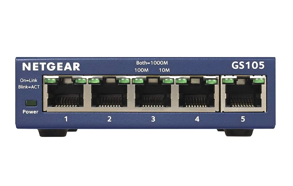 Original Netgear GS105 5 Port 10 100 1000 Gigabit Ethernet Bandwidth 10 Gbps Unmanaged Desktop Switch 2