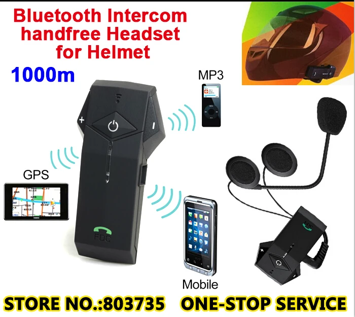 

2pcs/Lot 1000m Motorcycle Helmet Intercom Bluetooth Talkie Interphone Headset Mp3//GPS/NFC