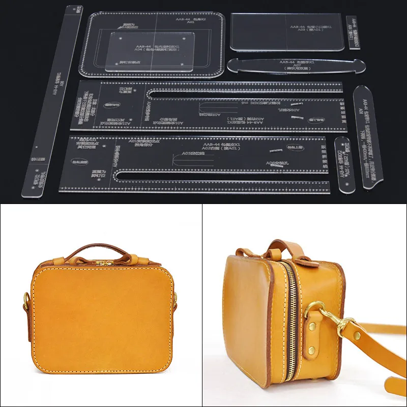 

1Set laser cut Acrylic Template Pattern Tool For DIY Handmade Handbag Leather Craft Sewing Pattern Sewing stencils 20*15*10cm