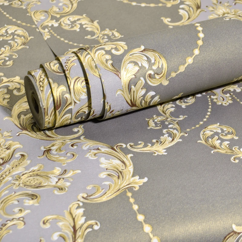 European Style Classic 3d Embossed Wallpaper Luxury Textured Damascus Vinyl Wall Paper Home Decor Bedroom Living Room Background