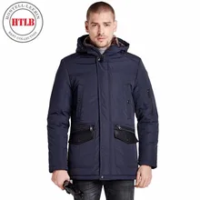 HTLB брендовая мужская зимняя теплая флисовая длинная куртка с мехом, парки, пальто, Повседневная ветрозащитная Толстая теплая верхняя одежда, мужские парки