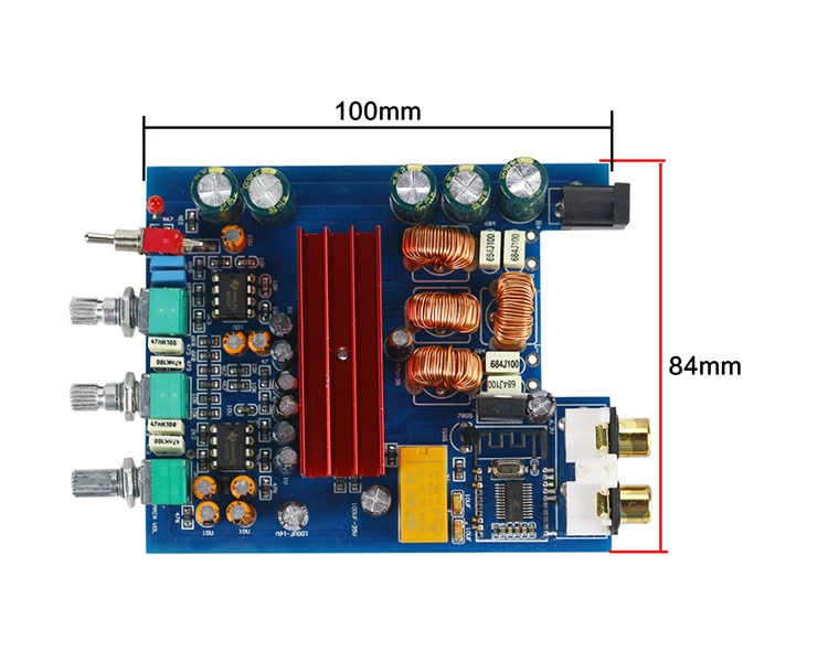 Портативный TPA3116 Bluetooth усилитель доска 100 Вт* 2 TPA3116D2 2,0 Цифровой усилитель с предусилителем Регулировка автомобиля домашнего использования RCA DC24V