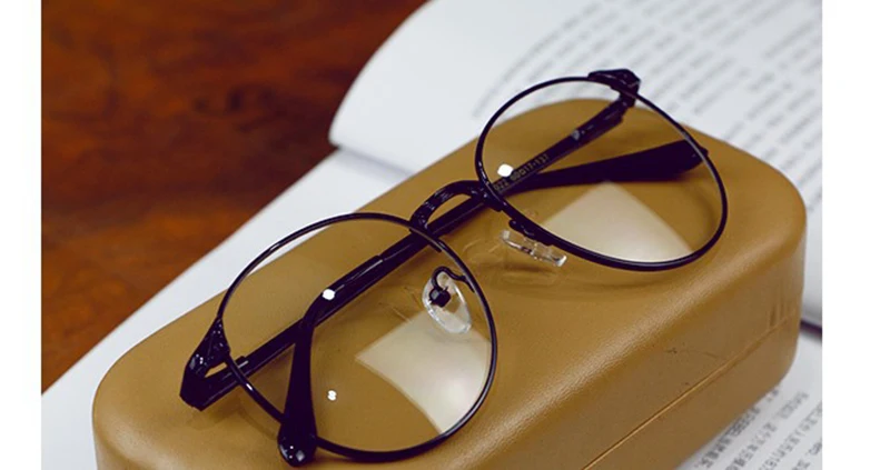 Новые Ретро Круглые античные оправы для очков, Мужская Полная оправа, металлические серые прозрачные линзы, оправы для женщин, оптические очки UV oculos - Цвет оправы: black