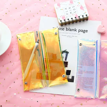 

9 pcs/Lot Laser pencil bag popular this season Stationery gift Office material School supplies papelaria escolar F029