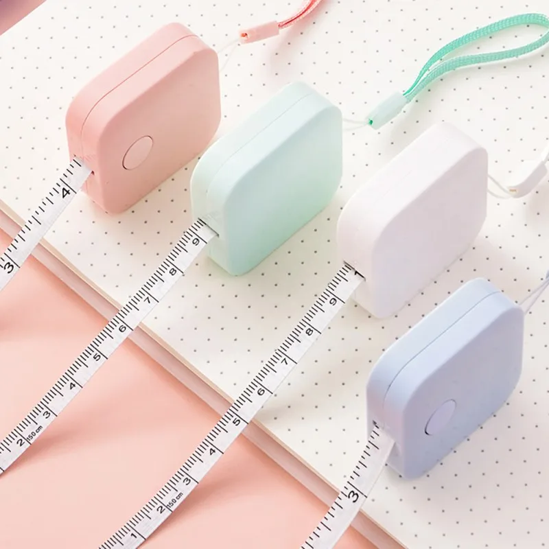 1,5 м Kawaii Аксессуары Выдвижная линейка сантиметр/дюймовая лента измеряет мини линейки Красочный милый дизайн отлично подходит для