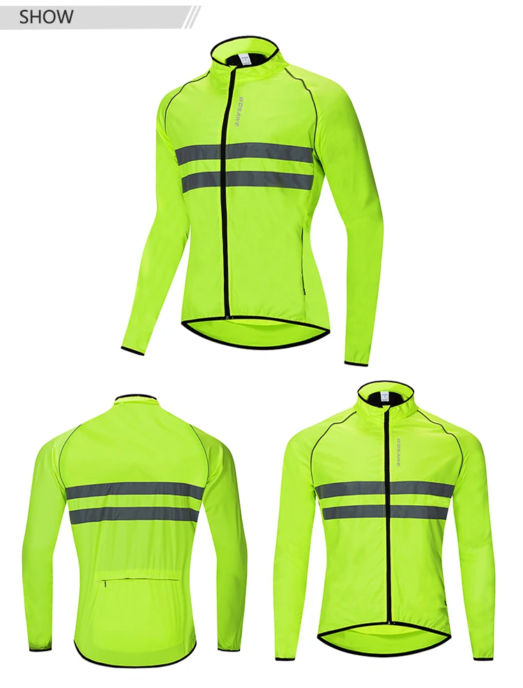 WOSAWE, высокая видимость, куртки для велоспорта, мужские, дышащие, ветрозащитные, светоотражающие, водонепроницаемые, для езды на велосипеде, Спортивная ветровка