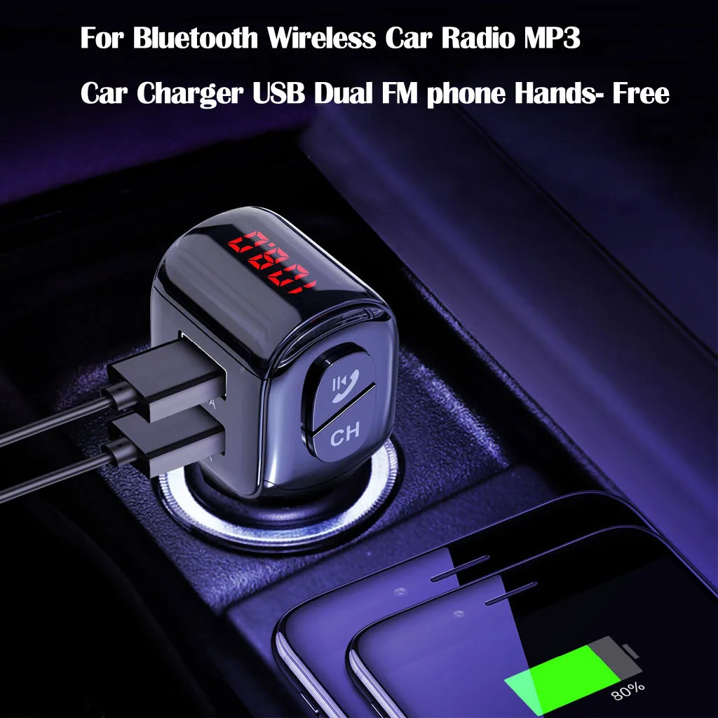 Для Bluetooth беспроводной автомобильный Радио MP3 автомобильное зарядное устройство USB двойной FM телефон Hands-Free 6,19