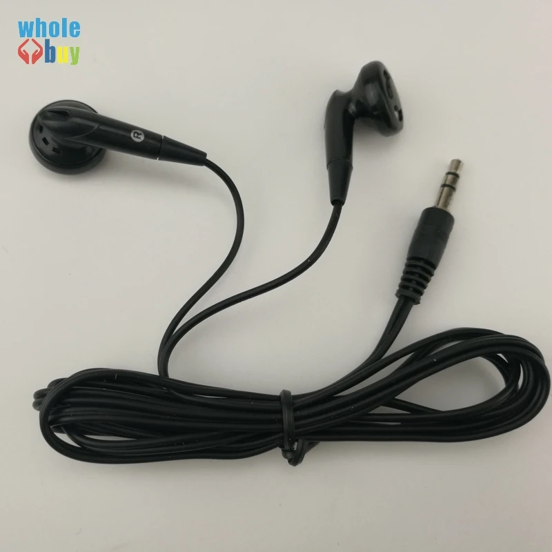 200pcs New Cheap Ear Phones for All The 3.5mm Jack Smartphones Black Earphone Wired 1.2m for Iphone 6 Huawei Computer for School