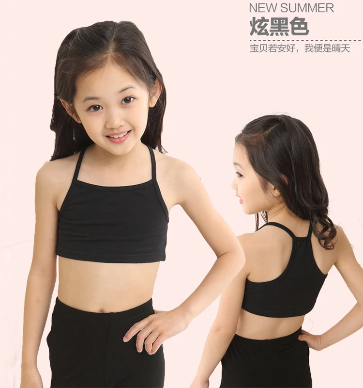 Young Girls Kids Underwear Dance Gym Sports Cotton Bra Tanks Training Crop Top