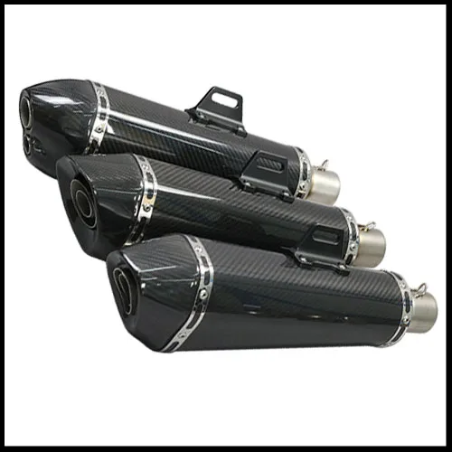 

470mm*130mm Inlet 51mm Real Carbon Fiber Motorcycle Muffler Exhaust Pipe Motorbike Exhaust Mufflers Escape for yamaha kawasaiki