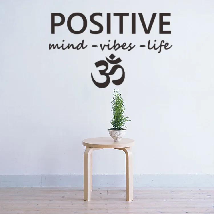 

positive mind vibes life muslim culture vinyl wall decal home decor living room quote diy art mural removable wall stickers