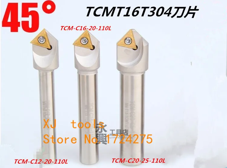 

Free Shipping TCMT C12-20-110L 45 degree chamfer end milling cutter arbor for used TCMT16T304 carbide inserts