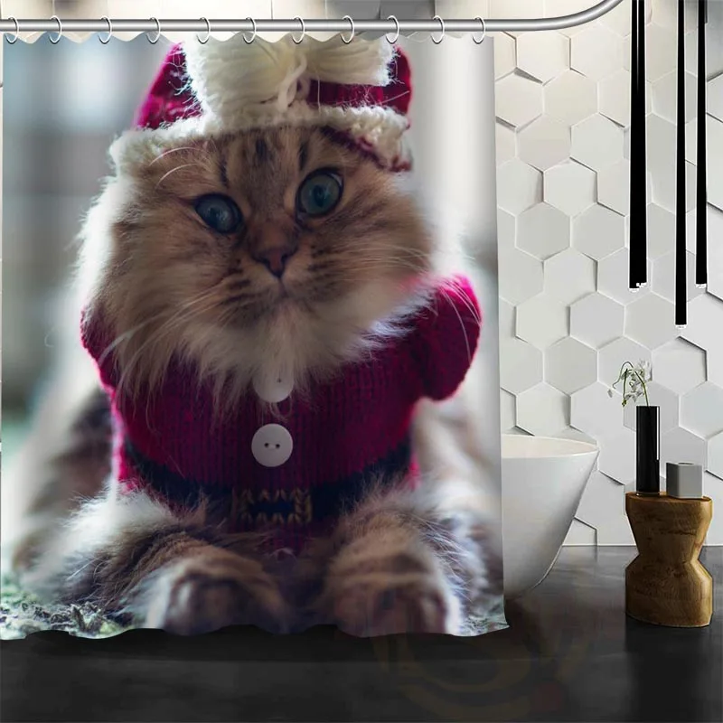 Лучший Хороший индивидуальный кот животное душ для домашних животных занавес для ванной шторы для ванной из водонепроницаемой ткани больше размеров WJY& 48 - Цвет: Небесно-голубой