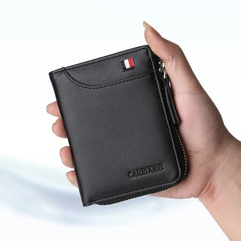 

Fashion Wallet Men 100% Genuine Leather Short Wallet Men's Purse Wallets for Credit Cards Cartera Hombre High Quality Male Purse