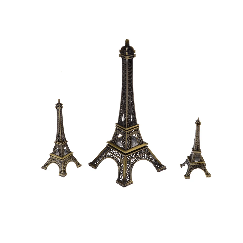 Hot Alloy Model Decor Vintage Bronze Tone Paris Eiffel Tower Figurine Statue 8cm 10cm 18cm