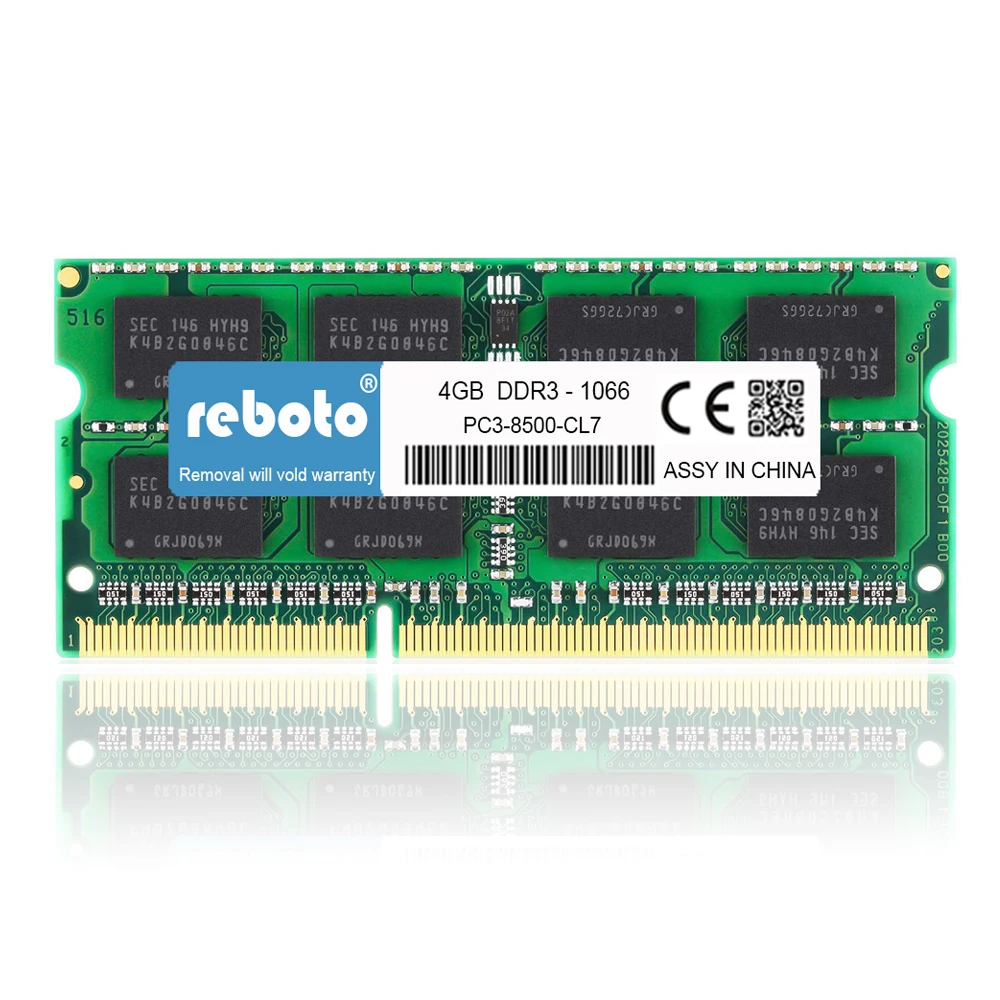 

Reboto DDR3 2GB 4GB 1066mhz 1333mhz PC3-8500S /10600S memory for notebook RAM