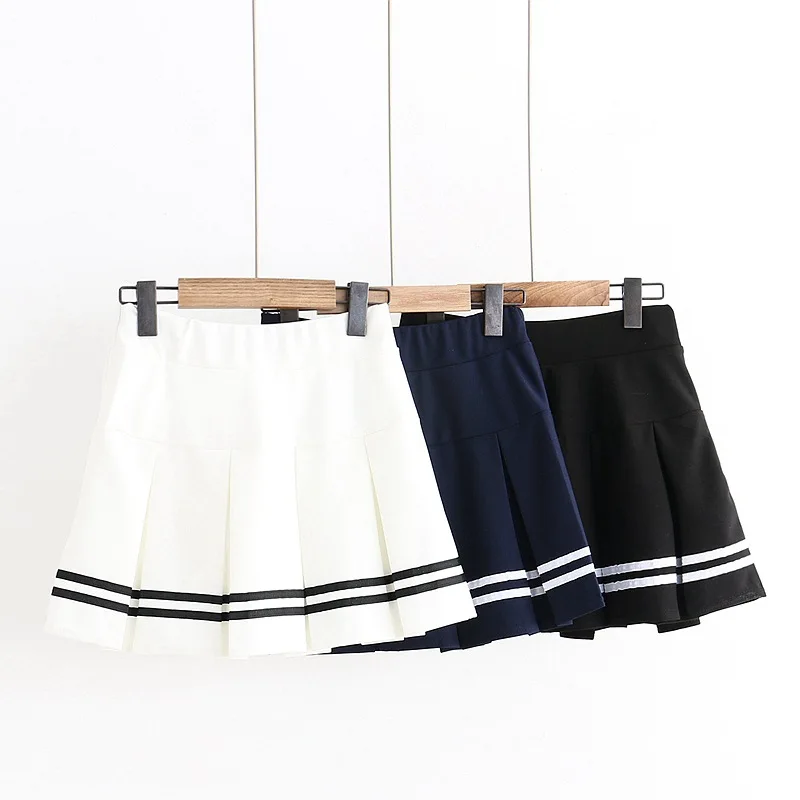 Kpop черная розовая Лиза летняя новая японская белая короткая юбка для женщин Корейский студенческий стиль Высокая талия плиссированные юбки Одежда для девочек