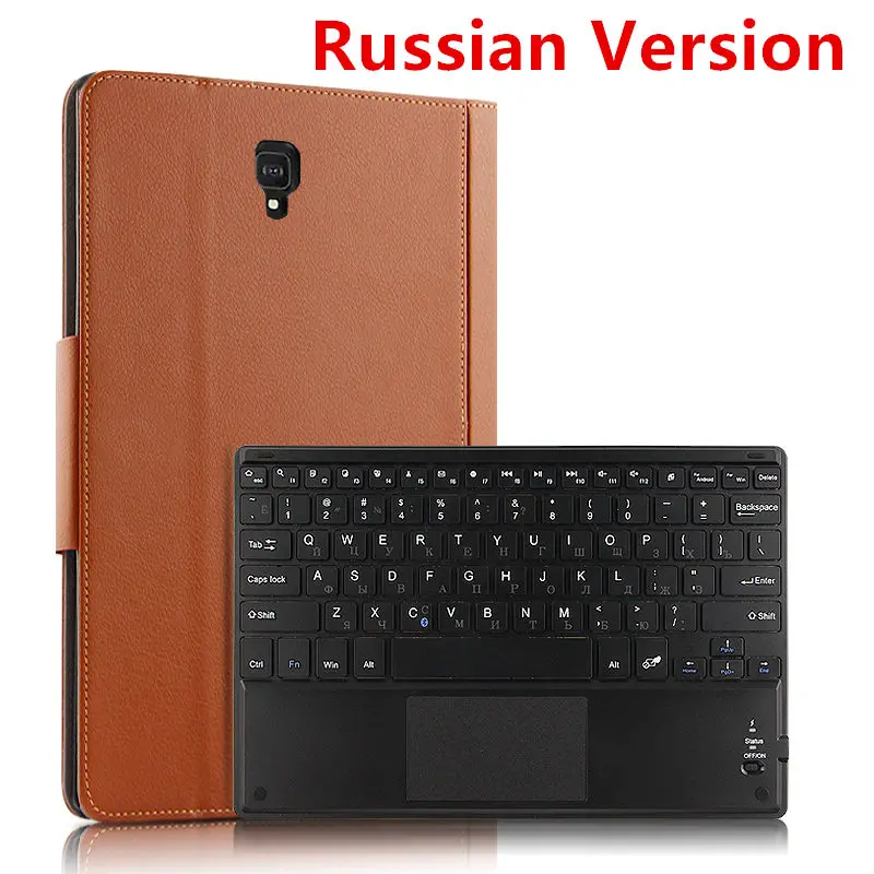 brown Russian Чехол для samsung Galaxy Tab S4 10,5 SM-T830 T835 T837 Bluetooth Клавиатура Защитный чехол из искусственной кожи Tab S4 10," чехол для планшетного ПК - Цвет: brown Russian