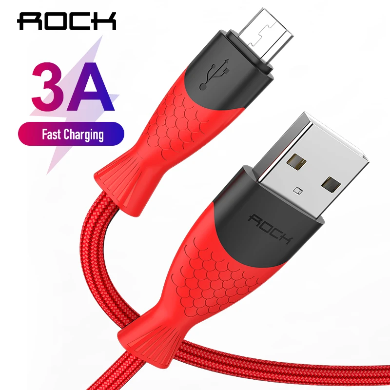 

ROCK Micro USB Cable Fast Charging Microusb Charger Cord for Samsung Xiaomi Android phone charger Quick Charge 3A USB Cable