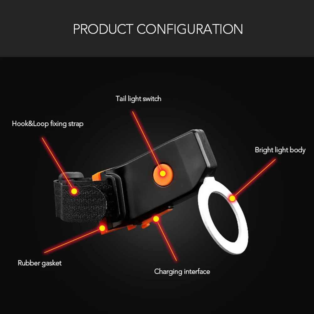 Flash Deal Innovative USB Rechargeable Bicycle Taillight Heart Shape Bone Shape Mountain Road Bike Night Riding Tail Rear Light 2